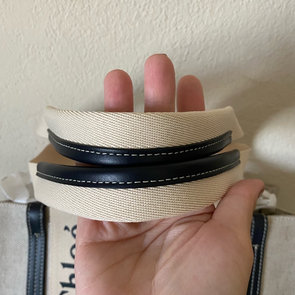 Woody medium leather-trimmed cotton-canvas tote - Picture 6 of 16